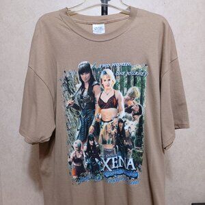 Vintage Official Xena Warrior Princess 2001 Convention Tan T-Shirt Adult XL